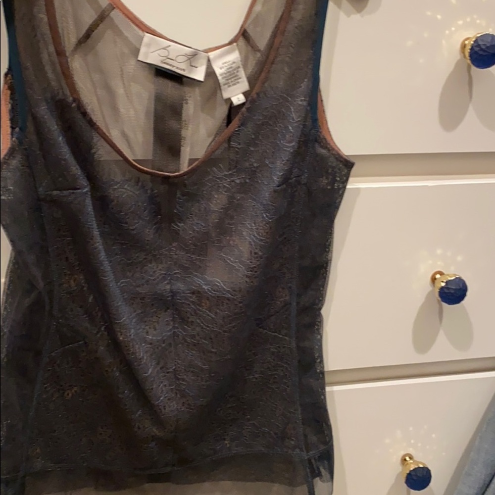 Byron Lars Chantilly Lace Tank